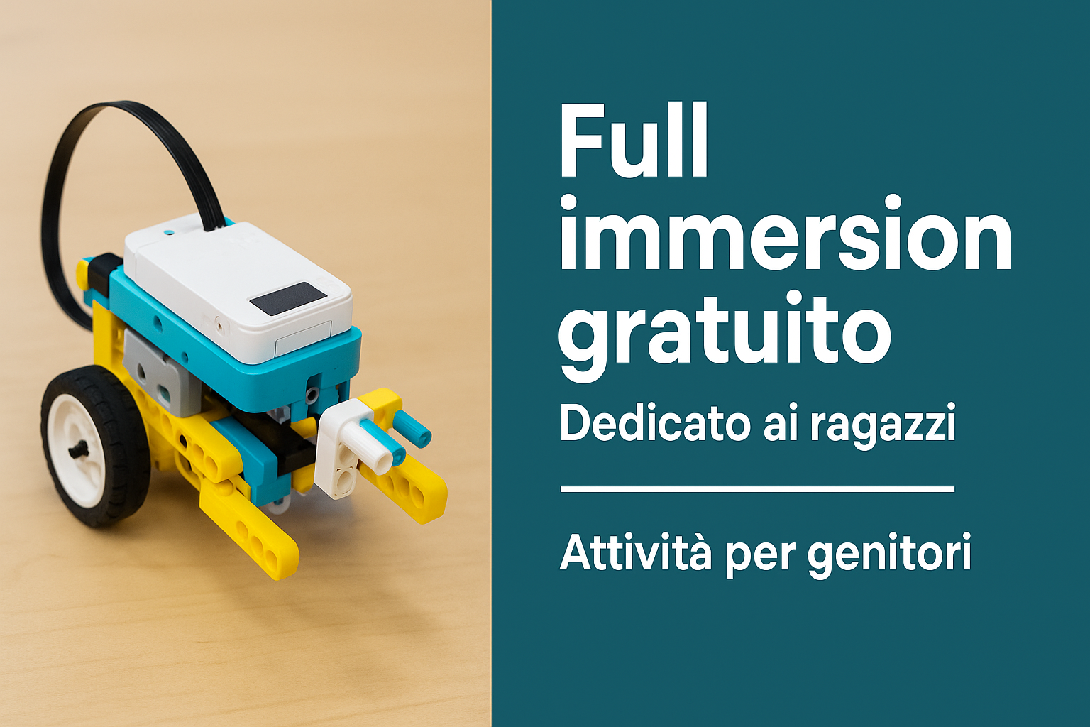 Full immersion gratuito “robotica e consapevolezza”: un’esperienza per ragazzi e genitori insieme Immagine di Copertina