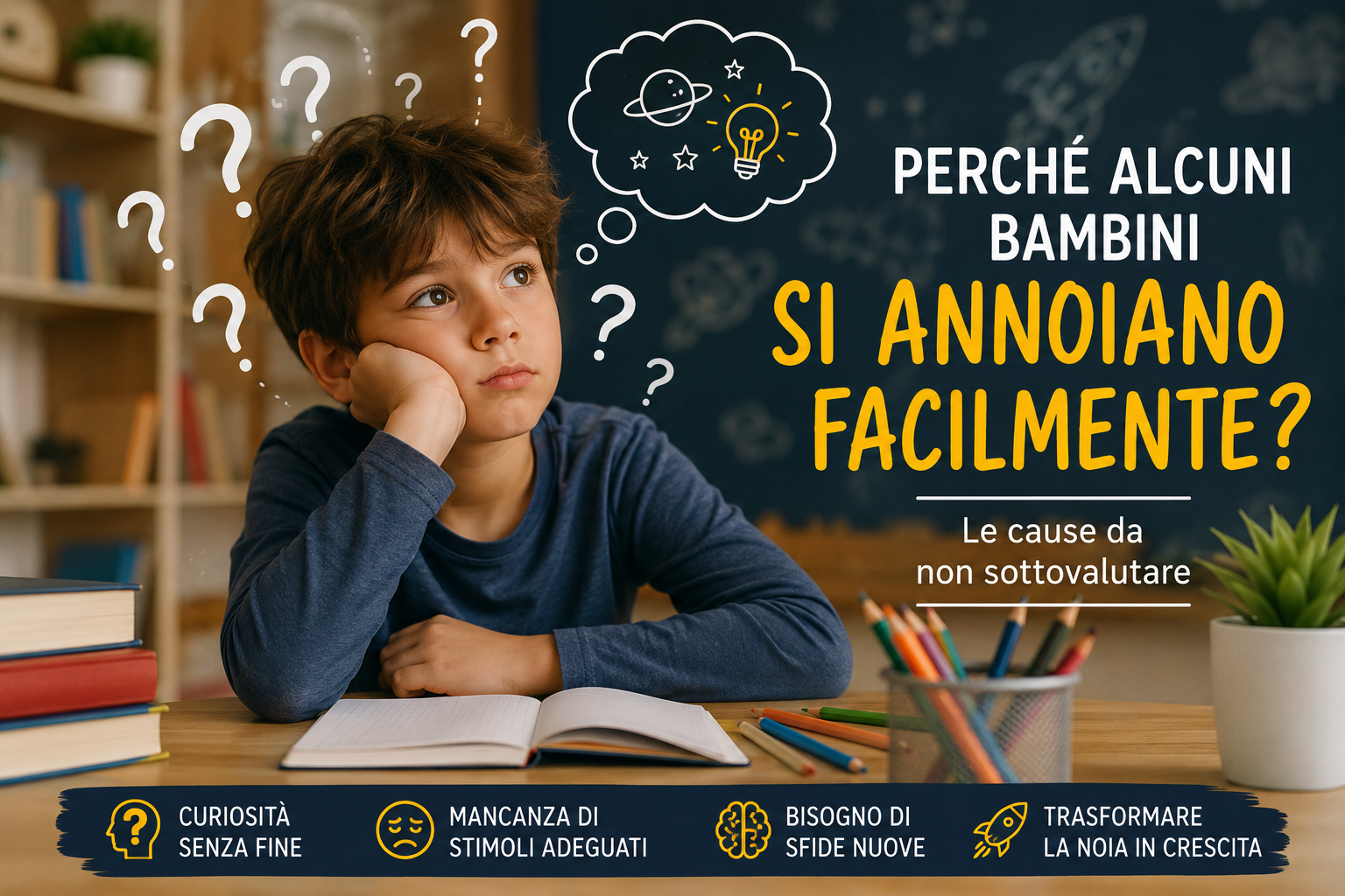 Perché alcuni bambini si annoiano facilmente? Le cause da non sottovalutare Immagine di Copertina
